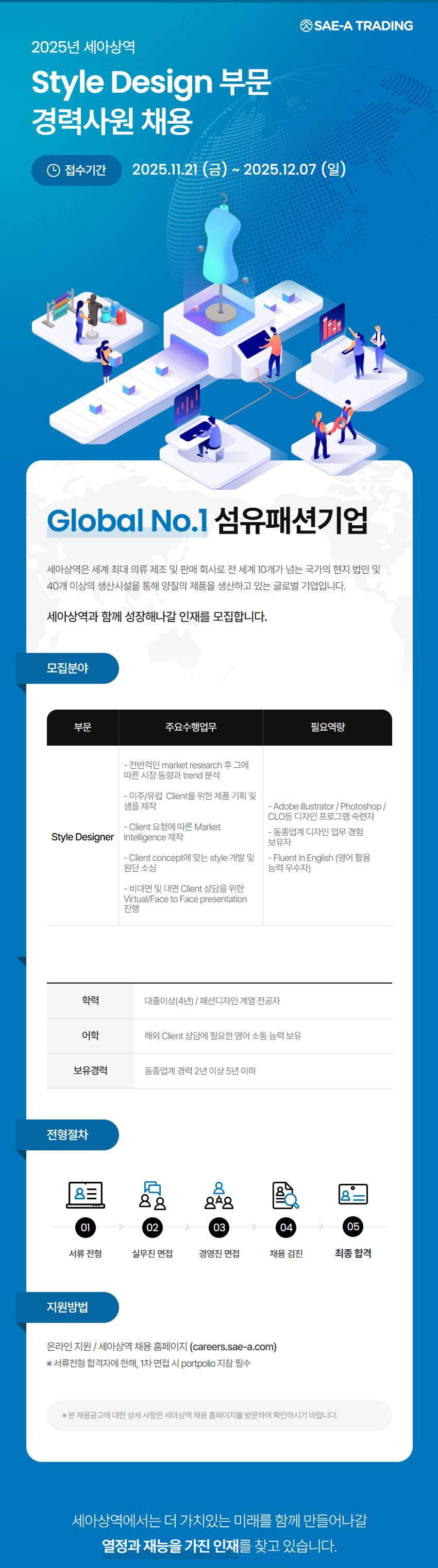 Style Design 부문 경력사원 채용